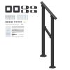 Handrails for Outdoor Steps, 1-2 Step Stair Hand Rail Kit, Transitional Carbon Steel Railings with Installation Kit, Stair Rails for Seniors