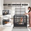 42 Inch Heavy Duty Dog Crate, Indestructible Dog Crate, 3-Door Heavy Duty Dog Kennel for Medium to Large Dogs with Lockable Wheels and Removable Tray