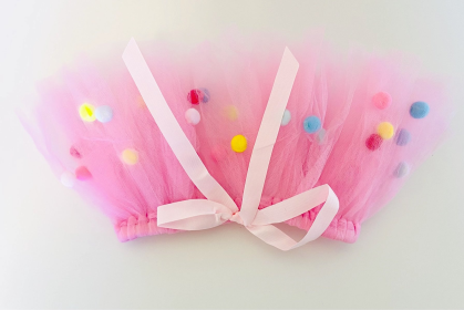 Pink Pom Pom Dog Tutu Skirt (Large) (size: large)