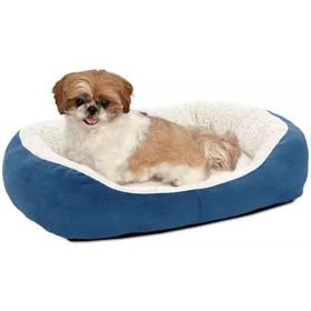 MidWest Quiet Time Boutique Cuddle Bed for Dogs (Color: Blue)