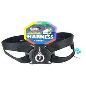 Coastal Pet Size Right Nylon Adjustable Harness (Girth) (Color: Black, size: Large - 28")