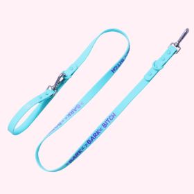 Silicone Dog Leash (Option: "Bark Bark Bitch" Aqua Leash)
