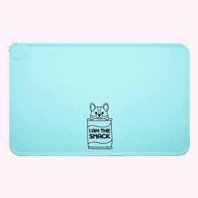 Dog Food Mat (Option: "I Am The Snack" Aqua Dog Food Ma)