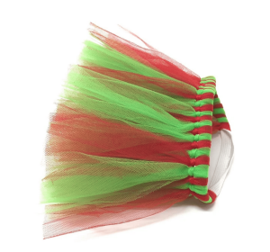Red and Green Christmas Dog Tutu Skirt (size: small)