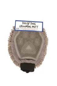 DGS Pet Products - Dirty Dog Grooming Mitts - 10" x 7" x 1" (Color: grey)